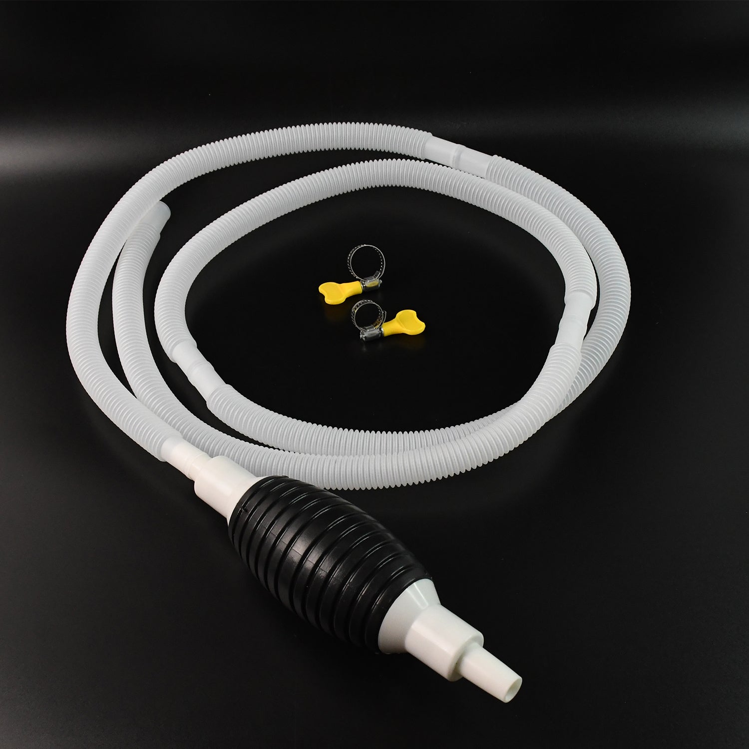 Fuel Transfer Pump Hose with Hand Pump and 2 Hose Clamps