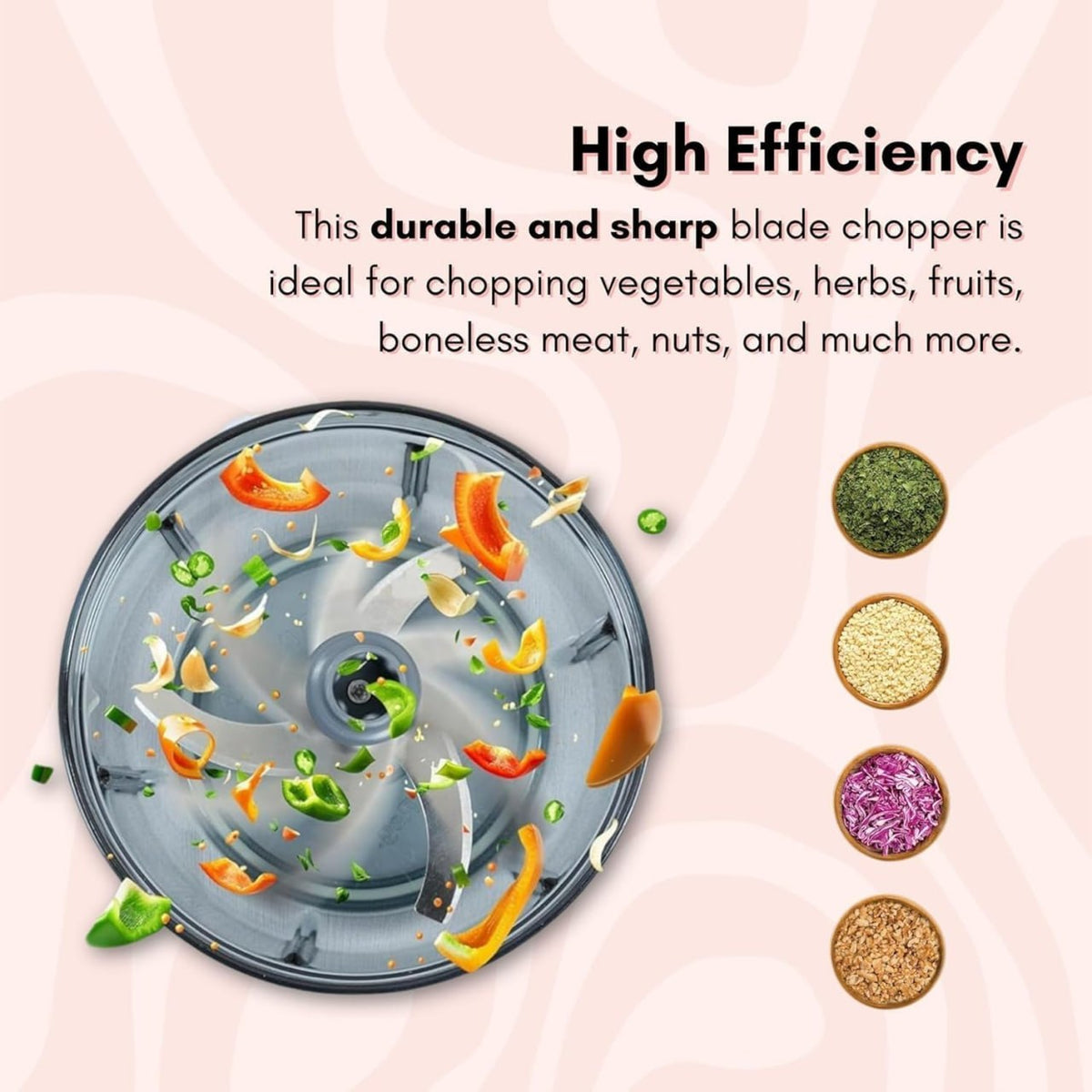Push Chopper 1100ml | Multi-Purpose Vegetable, Onion, and Garlic Chopper, Efficient Manual Kitchen Cutter