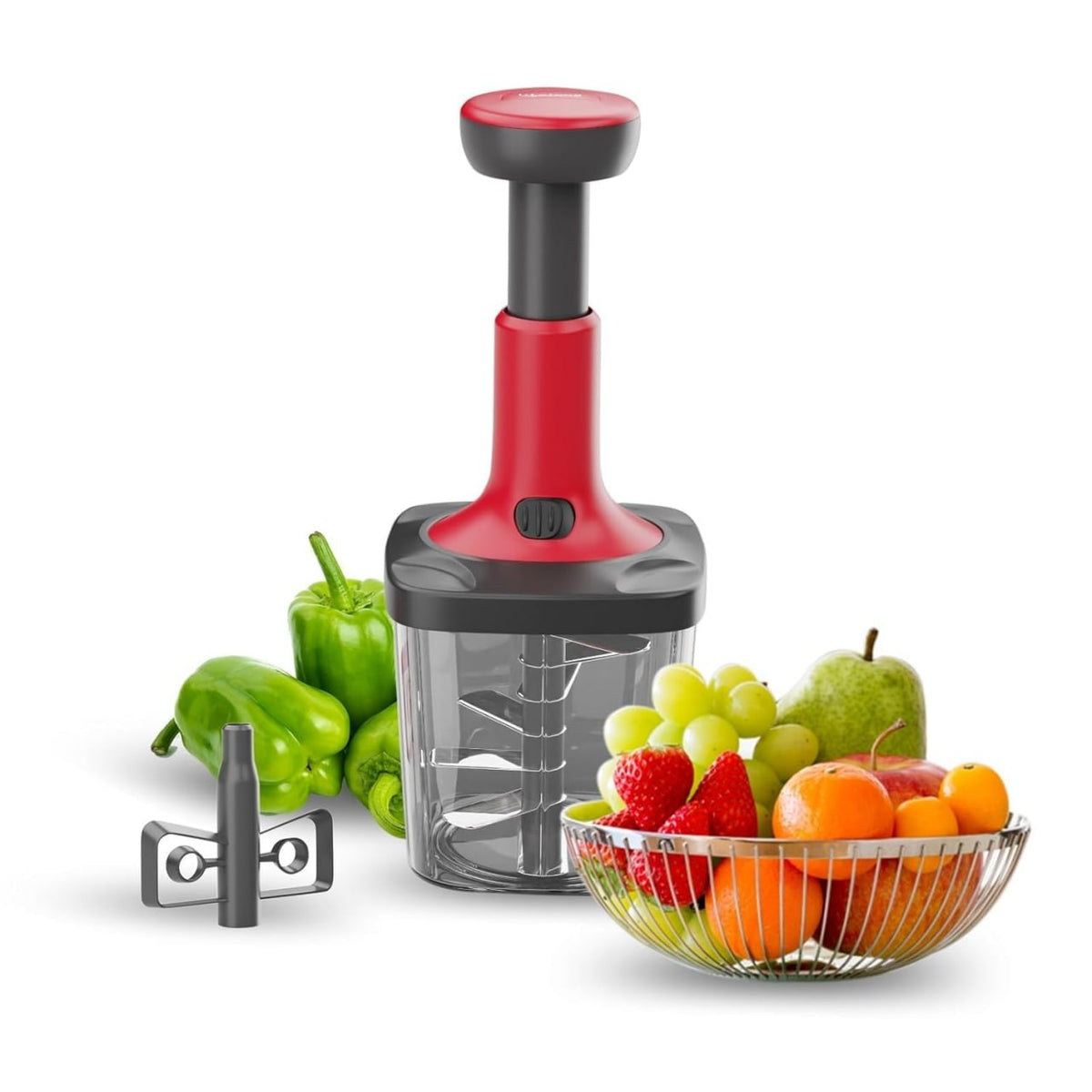 Push Chopper 1100ml | Multi-Purpose Vegetable, Onion, and Garlic Chopper, Efficient Manual Kitchen Cutter