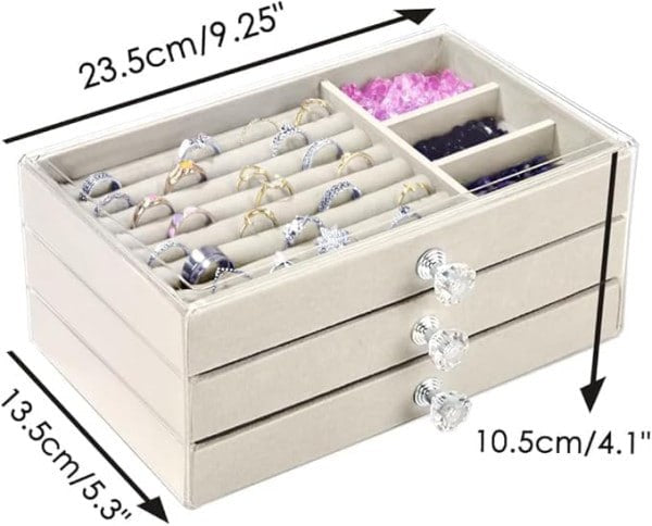 3 LAYER TRANSPARENT JEWELLERY ORGANISER