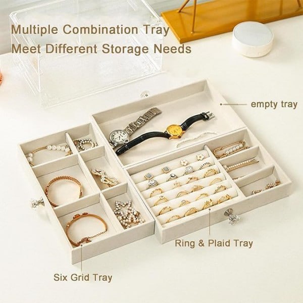 3 LAYER TRANSPARENT JEWELLERY ORGANISER