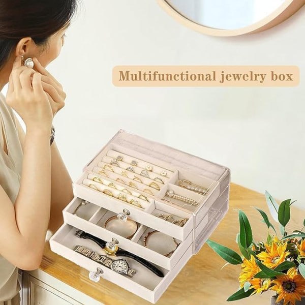 3 LAYER TRANSPARENT JEWELLERY ORGANISER